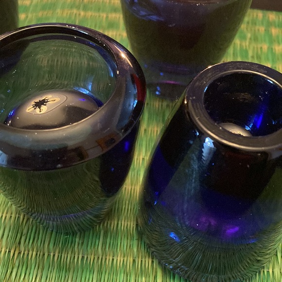 4 cobalt blue candleholders - Picture 3 of 4